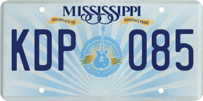 MS license plate KDP085
