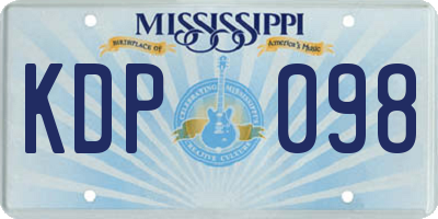 MS license plate KDP098