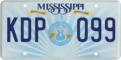 MS license plate KDP099