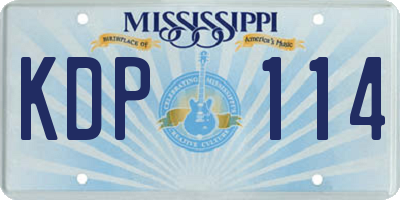 MS license plate KDP114