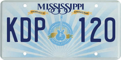 MS license plate KDP120
