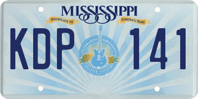 MS license plate KDP141