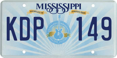 MS license plate KDP149
