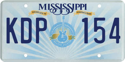 MS license plate KDP154