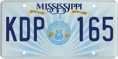 MS license plate KDP165