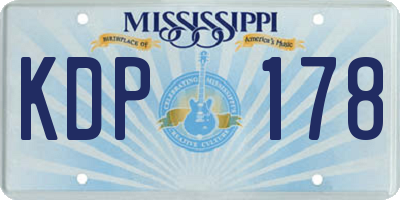 MS license plate KDP178