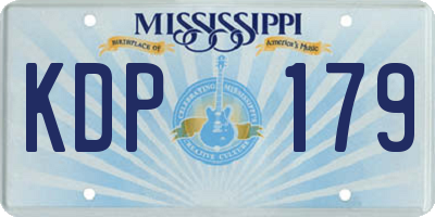MS license plate KDP179