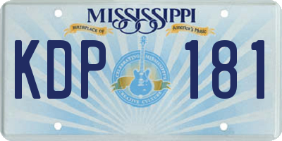 MS license plate KDP181