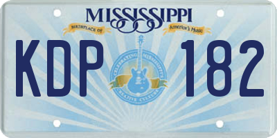 MS license plate KDP182
