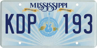 MS license plate KDP193