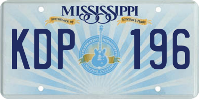 MS license plate KDP196