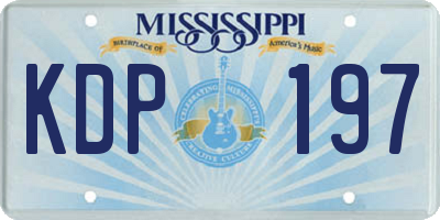 MS license plate KDP197