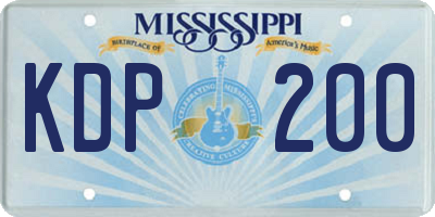 MS license plate KDP200