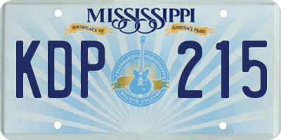 MS license plate KDP215