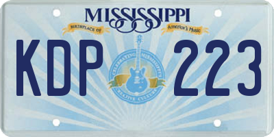 MS license plate KDP223