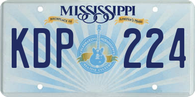 MS license plate KDP224