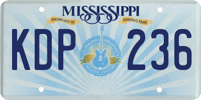 MS license plate KDP236