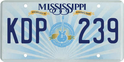 MS license plate KDP239