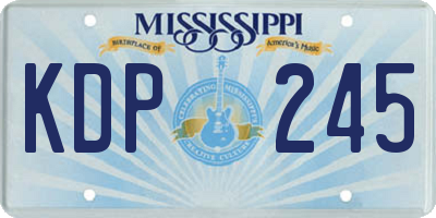 MS license plate KDP245