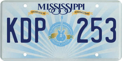 MS license plate KDP253