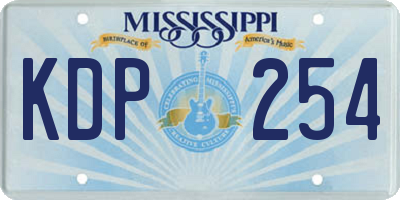 MS license plate KDP254