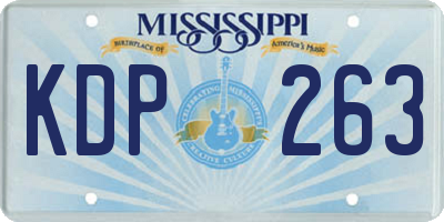 MS license plate KDP263