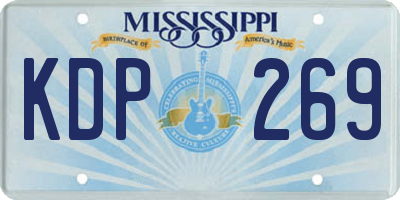 MS license plate KDP269