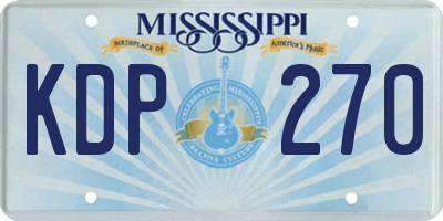 MS license plate KDP270