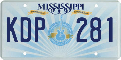 MS license plate KDP281