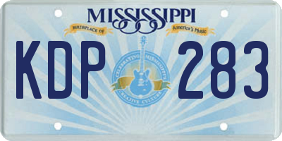 MS license plate KDP283