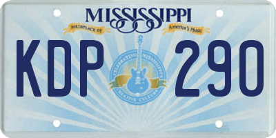 MS license plate KDP290
