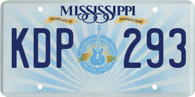 MS license plate KDP293