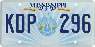 MS license plate KDP296