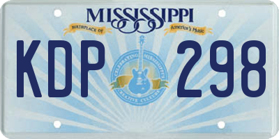 MS license plate KDP298