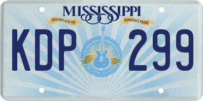 MS license plate KDP299