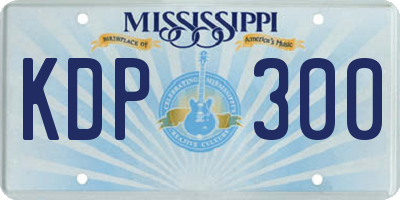 MS license plate KDP300