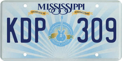 MS license plate KDP309