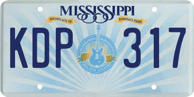 MS license plate KDP317