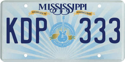 MS license plate KDP333