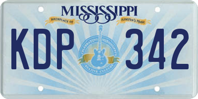 MS license plate KDP342