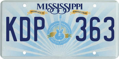 MS license plate KDP363