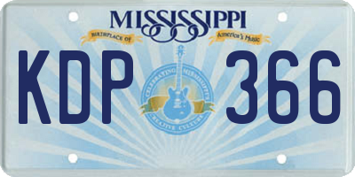 MS license plate KDP366