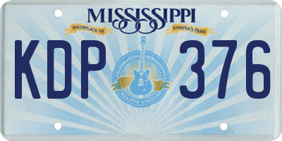 MS license plate KDP376