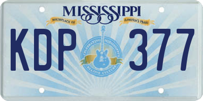 MS license plate KDP377