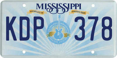 MS license plate KDP378
