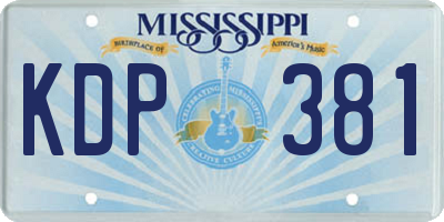 MS license plate KDP381