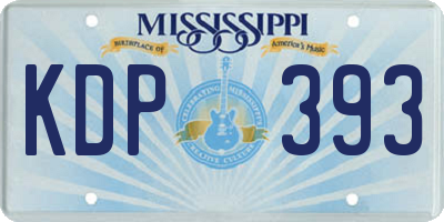 MS license plate KDP393
