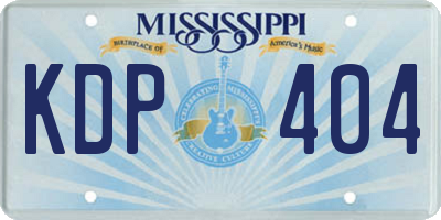 MS license plate KDP404
