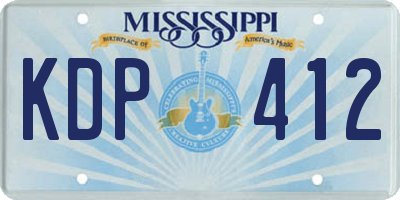 MS license plate KDP412