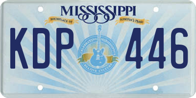 MS license plate KDP446
